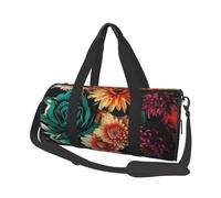 Sac de voyage avec bulldog anglais - Sac de nuit pour homme et femme - Grande capacité - Sac de sport en toile pour voyage, yoga, Magnifiques fleurs, Taille unique