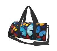 Sac de voyage avec bulldog anglais - Sac de nuit pour homme et femme - Grande capacité - Sac de sport en toile pour voyage, yoga, Collage de nombreux papillons colorés, Taille unique