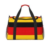 Sac de voyage avec drapeau allemand, sac de week-end pour femmes et hommes pour les aventures en plein air, idéal pour le camping et la randonnée, Noir/blanc, One Size