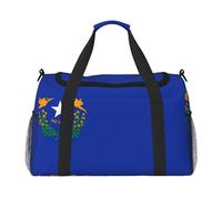 Sac de voyage avec drapeau de l'État du Nevada avec fermetures éclair et poignées, grand sac en toile pliable pour vacances en famille, noir, Talla única