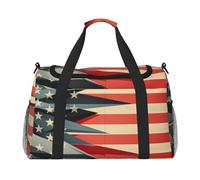 Sac de voyage avec drapeau des États-Unis, sacs de week-end pour homme et femme, adapté pour les voyages et les activités de plein air