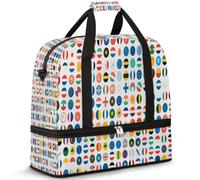 Sac de voyage avec drapeaux ronds pour femmes et hommes, sac fourre-tout pliable de 47 l pour sport, gym, yoga, couleur, 47 L, Organiseur de sac