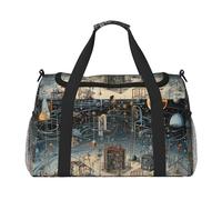 Sac de voyage avec impression physique - Grand espace - 50 x 33 x 25,9 cm - Élégant - Pour salle de sport