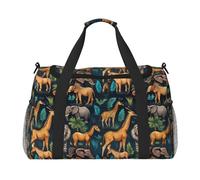 Sac de voyage avec imprimé animaux africains - 50 x 33 x 25,9 cm - Élégant - Pour salle de sport