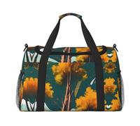 Sac de voyage avec imprimé arbres ensoleillés et parcs nationaux, sac de week-end, sac de gym, sac de nuit, essentiels de voyage pour femmes et hommes, sac à bandoulière, Noir , Taille unique