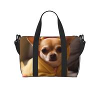 Sac de voyage avec imprimé chien husky mignon, léger, résistant à l'eau, sac de gym et de voyage spacieux pour hommes, femmes et adolescents, Chihuahua déprimé mignon, Taille unique, Sac de voyage