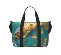 Sac de voyage avec imprimé chien husky mignon, léger, résistant à l'eau, sac de gym et de voyage spacieux pour hommes, femmes et adolescents, Poisson coloré sous la mer, Taille unique, Sac de voyage