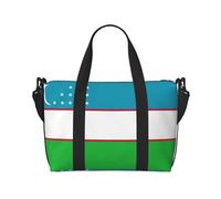 Sac de voyage avec imprimé drapeau de la République d'Ouzbékistan pour voyage, gym, sport, week-end, Noir , Taille unique