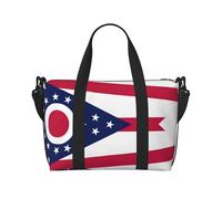 Sac de voyage avec imprimé drapeau de l'État de l'Ohio, sac de voyage, sac pour articles personnels, pour voyage, gym, sport, week-end, Noir , Taille unique