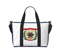 Sac de voyage avec imprimé drapeau de l'État de Virginie occidentale, sac de voyage, sac pour articles personnels, pour voyage, gym, sport, week-end, Noir , Taille unique