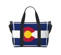 Sac de voyage avec imprimé drapeau de l'État du Colorado, sac de sport, sac de nuit, sac de week-end pour homme et femme, noir, taille unique, Noir , Taille unique