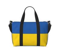 Sac de voyage avec imprimé drapeau de l'Ukraine pour voyage, gym, sport, week-end, Noir , Taille unique