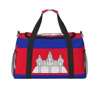 Sac de voyage avec imprimé drapeau du Cambodge - 50 x 33 x 25,9 cm - Élégant sac fourre-tout pour salle de sport
