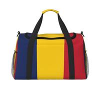 Sac de voyage avec imprimé drapeau du Tchad pour un usage quotidien - Grande capacité - Sac de voyage élégant et fonctionnel, noir, One Size