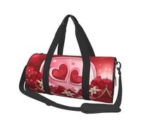 Sac de voyage avec imprimé « Happy Valentine's Day », sac de sport pliable, sac de week-end pour femme, grand sac fourre-tout pour le sport et les voyages, Noir , Taille unique