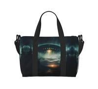 Sac de voyage avec imprimé Ufo At Night Splendid, pour salle de sport et voyage, idéal pour les escapades sportives du week-end, noir, One Size