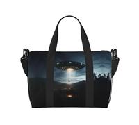 Sac de voyage avec imprimé Ufo At Night Splendid, pour salle de sport et voyage, idéal pour les escapades sportives du week-end, noir, One Size