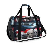 Sac de voyage avec motif Père Noël pour filles, garçons, femmes, hommes, vaisseau spatial, week-end, sac à bandoulière pour voyage, sport, gym