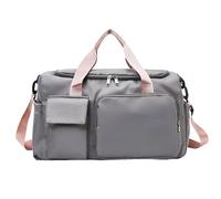 Sac de voyage avec poche de séparation sèche et humide, grande capacité, sac de week-end, sac à main pour voyage, sport, gym, 1 couleur, Gray-1