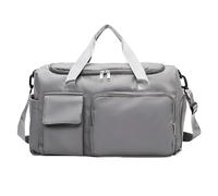 Sac de voyage avec poche de séparation sèche et humide, grande capacité, sac de week-end, sac à main pour voyage, sport, gym, 1 couleur, Gray