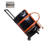 Sac de voyage avec roulettes, sac de transport pliable 3 en 1 pour voyage d'affaires et voyage, comprend une pochette à chaussures, cuir PU léger, parfait pour les femmes, Noir , Roller