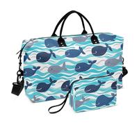 Sac de voyage avec sangle réglable pour le yoga, pliable, motif baleines, océan, vague de mer, sac de voyage pour le w nd, sac de sport