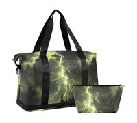 Sac de voyage avec sangle réglable - Style gothique - Jaune - Château shabby - Sac de week-end - Sac de gym - Sac à main avec sangle réglable - Pour voyage d'affaires - Grand format, Gothic Yellow