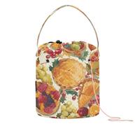 Sac de voyage avec trous pour crochet et tarte à la dinde, à la citrouille, à la dinde et aux fruits, sac de voyage pour le tricot