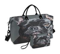 Sac de voyage avec trousse de toilette pour randonnée, multifonctionnel, mignon, français, chiens, colère