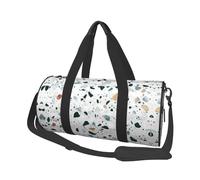 Sac de voyage blanc Parttern imprimé, sac de gym pliable, sac de week-end pour femme, grand sac fourre-tout pour le sport et les voyages, Noir , Taille unique