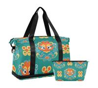 Sac de voyage bleu avec sangle réglable pour entraînement de grande capacité avec motif culturel chinois unique, Motif de culture chinoise unique bleu, 1 size