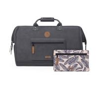 CABAIA - Sac de Voyage Duffle Adventurer Le Havre 40L - Compatible Bagage Cabine 45x30x29 - Déperlant & Certifié Vegan - 2 Poches - Compartiment à Chaussures - Sac Week-End, Sac de Sport - Noir