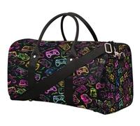 Sac de voyage coloré avec manettes de jeu pour femmes, hommes, filles, garçons, week-end, sac fourre-tout de 22,7 L, sac fourre-tout pour sport, gym, yoga, couleur, 22.7L, Organiseur de sac