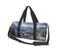 Sac de voyage coloré baleine sur arc-en-ciel sac de nuit pour homme femme grande capacité sac de sport sac fourre-tout en toile pour voyage yoga, Paysage d'hiver dans les Alpes bavaroises, Taille