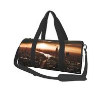 Sac de voyage coloré baleine sur arc-en-ciel sac de nuit pour homme femme grande capacité sac de sport sac fourre-tout en toile pour voyage yoga, Tableau Coucher de Soleil York City, Taille unique