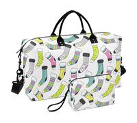 Sac de voyage coloré pour chaussettes de Noël, sac de voyage, sac fourre-tout de nuit et sac d'entraînement avec trousse de toilette pour trekking, multifonctionnel