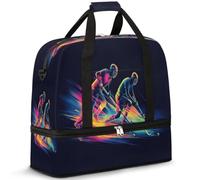 Sac de voyage coloré pour joueurs de hockey pour femmes et hommes, sac de week-end, sac fourre-tout pliable et séparé, 47 l pour le sport, la gym, le yoga, couleur, 47 L, Organiseur de sac