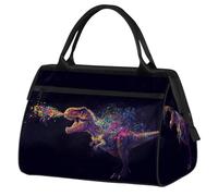 Sac de voyage coloré T-rex dinosaure pour femmes, hommes, enfants, garçons, filles, week-end, sac fourre-tout de 24 L pour le sport, la gym, le yoga, couleur, Big, Organiseur de sac