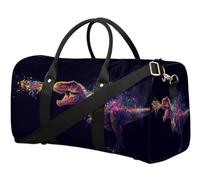 Sac de voyage coloré T-rex dinosaure pour femmes, hommes, filles, garçons, week-end, sac fourre-tout de 22,7 L, bagage cabine, pour sport, gym, yoga, couleur, 22.7L, Organiseur de sac