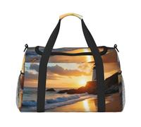 Sac de voyage compact résistant à l'eau Motif phare de coucher de soleil Pour le sport, la gym et le w nd pour homme et femme