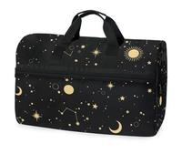 Sac de voyage Cosmos avec soleil, lune et étoiles pour hommes, femmes, garçons, filles, adolescents, sac de sport surdimensionné avec compartiment à chaussures, sac de nuit, sac de yoga, sac à main