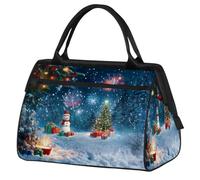 Sac de voyage de 24 L avec motif de dessin animé Merry Christmas pour femmes, hommes, enfants, garçons, filles, sac fourre-tout pour le sport, la gym, le yoga, couleur, Big, Organiseur de sac