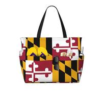 Sac de voyage de grande capacité avec imprimé drapeau de l'État du Maryland pour femme, sac fourre-tout de plage, sac de sport, pour voyage, gym, vacances