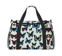 Sac de voyage de grande capacité avec imprimé papillon et violoncelle - Sac de voyage élégant et fonctionnel, noir, One Size