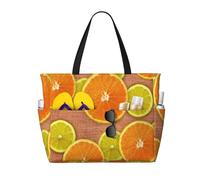 Sac de voyage de grande capacité de 30 L - Citrons et oranges - Sac de voyage à la main - Sac fourre-tout pour homme et femme, Noir , Large Capacity Beach Travel Bag, Sac à vêtements de voyage