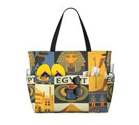 Sac de voyage de grande capacité de 30 L - Série Tribe de l'Égypte ancienne - Sac de voyage à la main - Sac fourre-tout pour homme et femme, Noir , Large Capacity Beach Travel Bag, Sac à vêtements de