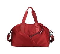 Sac de voyage de grande capacité, sac de sport, sac à bandoulière, sac fourre-tout de gym, sac de nuit avec compartiment à chaussures et poche humide, Rouge, Taille unique, Bohémien