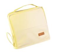 Sac de voyage de maquillage Organisateur cosmétique avec compartiment pour pinceaux de maquillage Poignée pour femmes Accessoires de toilette, Cuir beige, 23,0*23,0*7,0