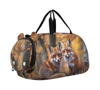 Sac de voyage de Noël mignon vache Highland pour filles Sac de voyage Sac de voyage Sac de week-end Sac de nuit Sac à chaussures pour garçons, Renards de la forêt d'automne 2, Classique