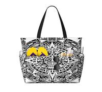 Sac de voyage de plage de grande capacité 30 L, calendrier maya fin du monde, sac de voyage, sac fourre-tout pour homme et femme, Noir , Large Capacity Beach Travel Bag, Sac à vêtements de voyage